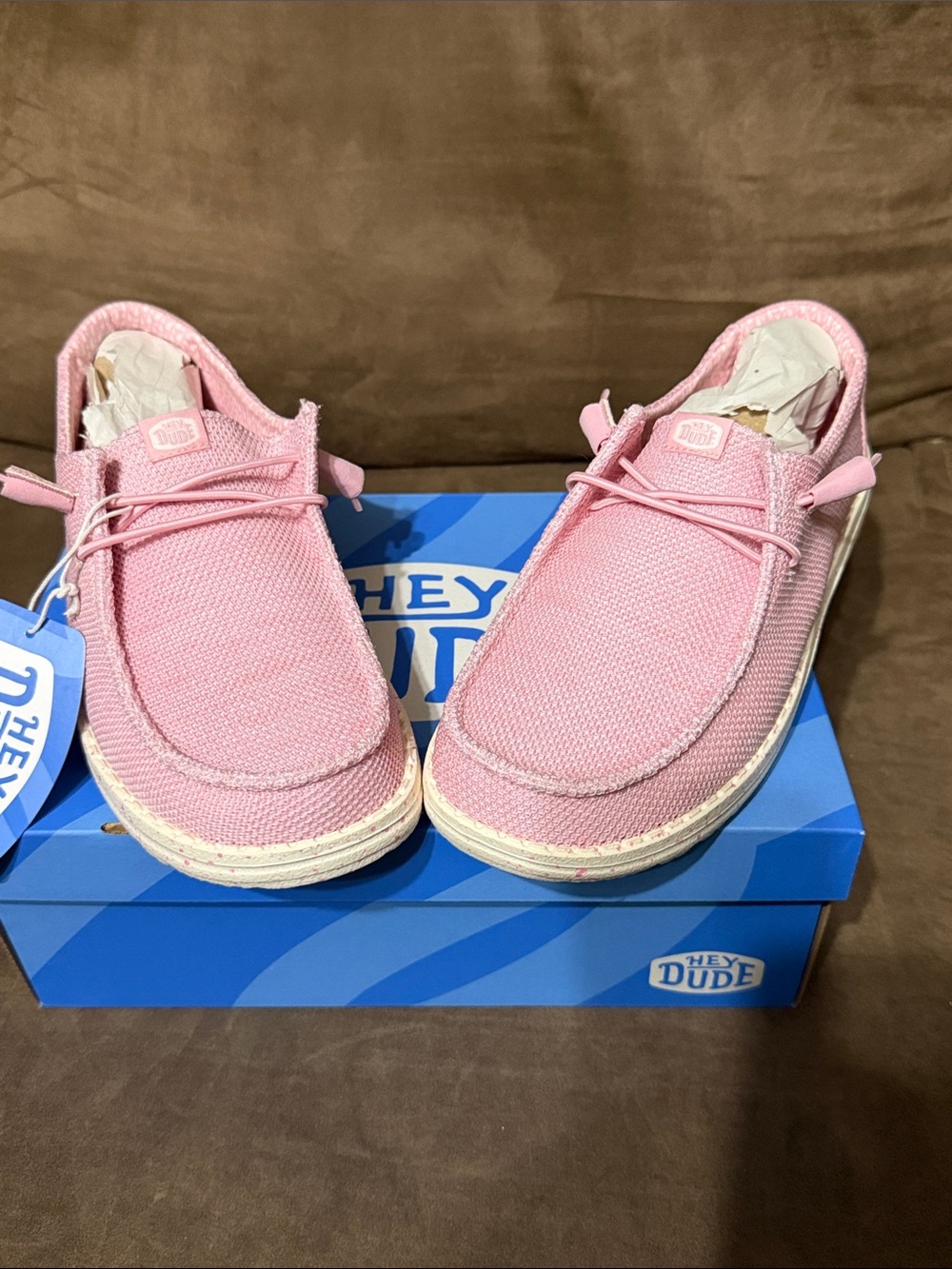 Hey Dude Women’s Wendy Stretch Sox Pink Slip-On Sneakers